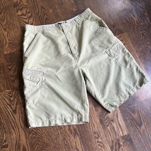Vtg O'Neill Cargo Board Shorts Men 36 Green Tan Y2K Baggy Skater Surf Baggy